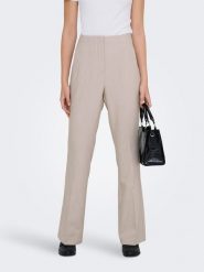 ONLY Spodnie "Raven" w kolorze beżowym rozmiar: 34/L32. Brązowe spodnie materiałowe ONLY, bez wzorów, z materiału, z podwyższonym stanem. Za 79.40 zł.