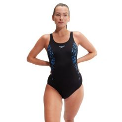 Damski kostium kąpielowy 1-częściowy Speedo Eco+ Placem Muscleb. Niebieskie stroje jednoczęściowe Speedo, bez wzorów, eleganckie. W wyprzedaży za 160.00 zł.