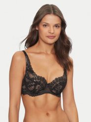 Hunkemöller Biustonosz z fiszbiną Daisy 205440 Czarny. Czarne biustonosze Hunkemöller, bez wzorów, z syntetyku. Za 99.99 zł.