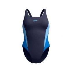 Damski kostium kąpielowy 1-częściowy Speedo Colourblock 2.0. Niebieskie stroje jednoczęściowe Speedo, bez wzorów, sportowe. Za 179.99 zł.