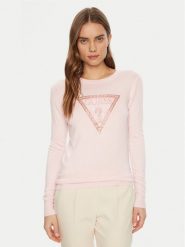 Guess Bluzka W5RR39 Z2NQ2 Różowy Regular Fit. Czerwone bluzki Guess, s, z aplikacjami, z wiskozy, bez kołnierzyka, bez ramiączek. Za 269.99 zł.