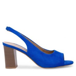 Sandały Clara Barson. Niebieskie sandały Clara Barson, bez wzorów, bez obcasa, na słupku, bez zapięcia. Za 129.99 zł.