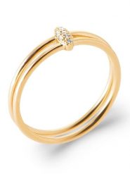 L'atelier précieux Pozłacany pierścionek z cyrkonią rozmiar: 60. Żółte pierścionki l'Atelier precieux, z cyrkonią, pozłacane. Za 182.18 zł.