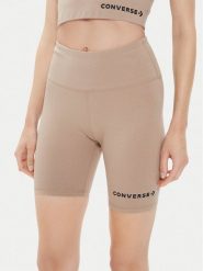 Converse Szorty sportowe W Wordmark Bike Short 10024539-A10 Beżowy Skinny Fit. Brązowe szorty sportowe Converse, bez wzorów, z bawełny. Za 89.99 zł.