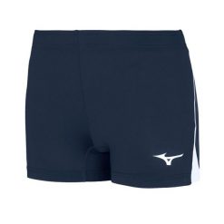 Szorty damskie Mizuno high-kyu. Niebieskie szorty sportowe Mizuno, bez wzorów, z tkaniny, do biegania. Za 126.50 zł.