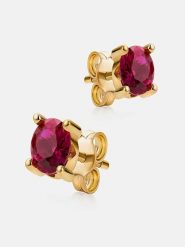 Revoni Złote kolczyki-wkrętki z rubinem rozmiar: onesize. Różowe kolczyki Revoni, z rubinem, złote. Za 1,112.23 zł.