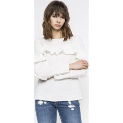 Vila - Bluzka Jenner. Szare bluzki Vila, z bawełny, casualowe, z okrągłym kołnierzem. W wyprzedaży za 69.90 zł.