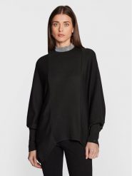 Nissa Bluzka TOP13600 Czarny Oversize. Czarne bluzki Nissa, bez wzorów, z wiskozy, bez kołnierzyka, bez ramiączek. Za 509.99 zł.