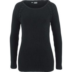 Sweter w warkocze bonprix czarny. Swetry marki INESIS. Za 69.99 zł.