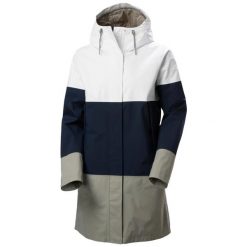 Damska kurtka wodoodporna Helly Hansen Koster Rain. Białe kurtki przeciwdeszczowe Helly Hansen, na wiosnę, xs, bez wzorów, z poliamidu, z kapturem, żeglarskie. Za 809.50 zł.