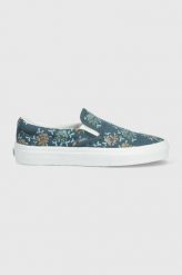 Vans tenisówki Classic Slip-On damskie kolor granatowy VN0A7Q5DTEA1. Niebieskie trampki Vans, bez wzorów, z gumy, bez zapięcia. Za 319.99 zł.