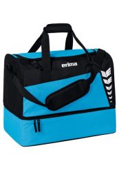 Torba sportowa z dolną przegrodą Erima Six Wings. Czarne torby sportowe Erima, bez wzorów, z materiału, na ramię, duże. Za 139.99 zł.