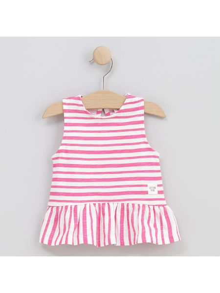 Cotton Fish Top w kolorze biało-różowym rozmiar: 86. Białe topy Cotton Fish, bez wzorów, z bawełny, bez kołnierzyka, bez ramiączek. Za 78.95 zł.