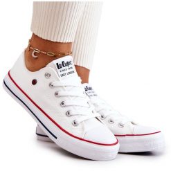Damskie Trampki Lee Cooper LCW-22-31-0875L Białe. Białe trampki bez wzorów, z gumy, klasyczne, bez zapięcia. Za 173.90 zł.