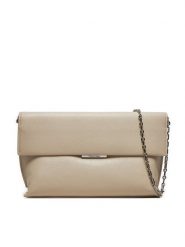 Calvin Klein Torebka Linear K60K612560 Beżowy. Brązowe kopertówki Calvin Klein, bez wzorów, ze skóry, wizytowe, bez dodatków. Za 299.99 zł.