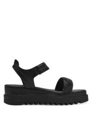 Marco Tozzi Sandały w kolorze czarnym rozmiar: 41. Czarne sandały Marco Tozzi, bez wzorów, klasyczne, z otwartym noskiem, bez obcasa, na platformie, bez zapięcia. Za 141.19 zł.