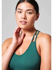 Koszulka Casal V-Neck Racerback Sportowa Damska Oddychająca do Jogi. Zielone t-shirty sportowe Casall, l, bez wzorów, z materiału, bez ramiączek, na fitness i siłownię. Za 159.00 zł.