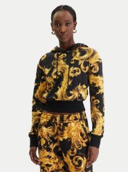 Versace Jeans Couture Bluza 80HAI313 FS196 Czarny Regular Fit. Czarne bluzy Versace Jeans Couture, s, bez wzorów, z bawełny, bez ramiączek, bez kaptura. Za 1,489.00 zł.