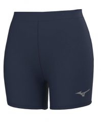 Szorty damskie Mizuno MZNRB. Niebieskie szorty sportowe Mizuno, bez wzorów, z materiału, do biegania. Za 173.50 zł.