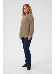 KAFFE curve Bluzka w kolorze szarobrązowym rozmiar: 52. Brązowe bluzki KAFFE curve, bez wzorów, z wiskozy, bez kołnierzyka, bez ramiączek. Za 82.99 zł.