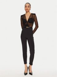 Elisabetta Franchi Kombinezon TU-021-46E2 Czarny Slim Fit. Czarne sukienki Elisabetta Franchi, bez wzorów, z syntetyku, bez kołnierzyka, bez ramiączek. Za 1,449.00 zł.