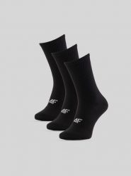 4F Skarpetki długie (3-pack) damskie - czarne 39-42. Czarne skarpetki 4f, bez wzorów, z bawełny. Za 59.99 zł.