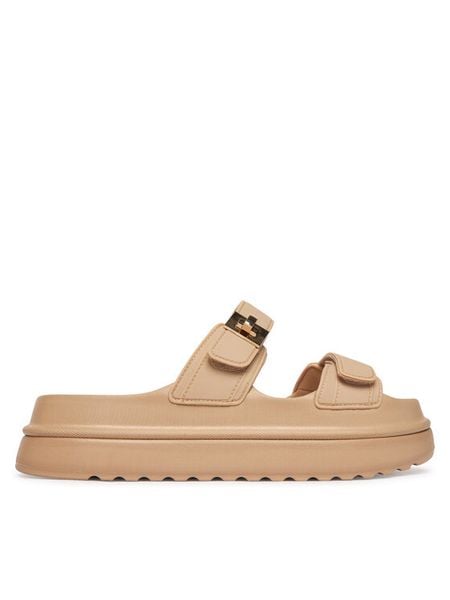 Steve Madden Klapki Bigschmona 11003858 Beżowy. Brązowe klapki Steve Madden, bez wzorów, ze skóry, bez obcasa, bez zapięcia. Za 225.99 zł.