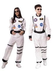 Party x People Kombinezon kostiumowy "Astronaut" w kolorze białym ze wzorem rozmiar: XL. Białe kombinezony Party x People, xl, bez wzorów, z tkaniny, bez kołnierzyka, bez ramiączek. Za 74.81 zł.