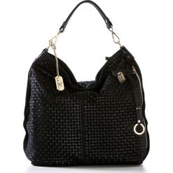 Skórzana torebka w kolorze czarnym - 42 x 38 x 17 cm. Torebki klasyczne Mia Tomazzi, Anna Morellini & Co. W wyprzedaży za 386.95 zł.