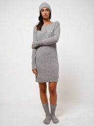 AUTHENTIC CASHMERE Kaszmirowa sukienka "Armet" w kolorze szarym rozmiar: M. Szare sukienki AUTHENTIC CASHMERE, m, bez wzorów, z kaszmiru, bez kołnierzyka, bez ramiączek, mini. Za 405.05 zł.