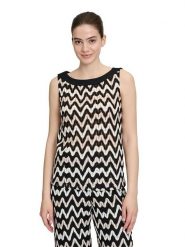 BETTY & CO Top w kolorze kremowo-czarnym rozmiar: M. Czarne topy Betty & Co, m, bez wzorów, bez kołnierzyka, bez ramiączek. Za 77.95 zł.