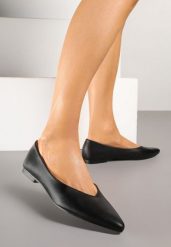 Czarne Balerinki Vices Ozdobione Migdałowym Noskiem Neoranea. Czarne baleriny Renee, bez wzorów, z jeansu, eleganckie, bez obcasa, bez zapięcia. Za 49.99 zł.