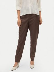 Vero Moda Chinosy Nila 10320940 Brązowy Tapered Fit. Brązowe chinosy Vero Moda, bez wzorów, z syntetyku. Za 79.99 zł.