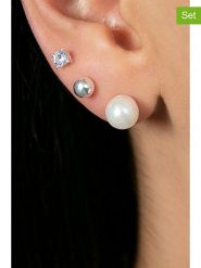 Lodie Silver Srebrne kolczyki-wkrętki (3 szt.) rozmiar: onesize. Szare kolczyki Lodie Silver, z cyrkonią, srebrne. Za 50.95 zł.