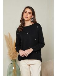 Soft Cashmere Sweter w kolorze czarnym rozmiar: 38/40. Czarne swetry Soft Cashmere, bez wzorów, klasyczne, bez ramiączek. Za 112.29 zł.