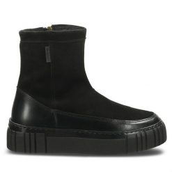Botki Gant. Czarne botki Gant, bez wzorów, bez obcasa, na płaskiej podeszwie, bez zapięcia. Za 419.99 zł.