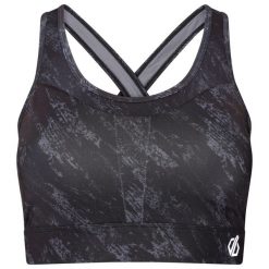 Damski biustonosz sportowy Dare2B Mantra czarny. Brązowe biustonosze sportowe Dare 2b, bez wzorów, z elastanu, na fitness i siłownię. W wyprzedaży za 119.99 zł.