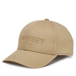 Czapka z daszkiem TWINSET. Brązowe czapki z daszkiem Twinset, bez wzorów. Za 359.99 zł.