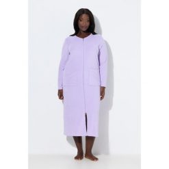 Damskie Szlafrok dwukierunkowy zamek błyskawiczny frotte miękki w dotyku. Niebieskie szlafroki damskie Ulla Popken, plus size, bez wzorów, z bawełny, bez ramiączek. Za 239.99 zł.