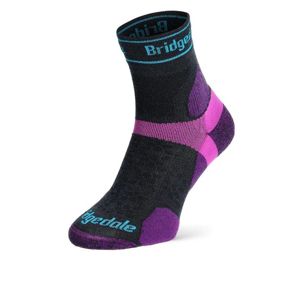 Skarpety do biegania Bridgedale UL T2 MERINO 3/4 LD. Fioletowe skarpetki Bridgedale, bez wzorów, z elastanu. Za 79.99 zł.