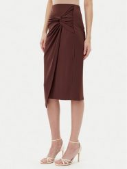 Rinascimento Spódnica CFC0123489003 Brązowy Regular Fit. Brązowe spódnice Rinascimento, xs, bez wzorów, z syntetyku, midi. Za 299.99 zł.