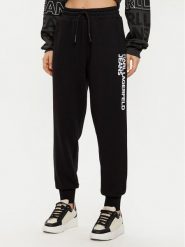 Karl Lagerfeld Jeans Spodnie dresowe A1W10058 Czarny Regular Fit. Czarne spodnie dresowe Karl Lagerfeld Jeans, bez wzorów, z bawełny. Za 299.99 zł.