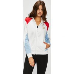 Puma - Bluza. Białe bluzy Puma, l, bez wzorów, z bawełny, bez kaptura. W wyprzedaży za 199.90 zł.