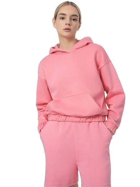 4F Bluza w kolorze różowym rozmiar: XS. Różowe bluzy 4f, xs, bez wzorów, z kapturem. Za 70.08 zł.