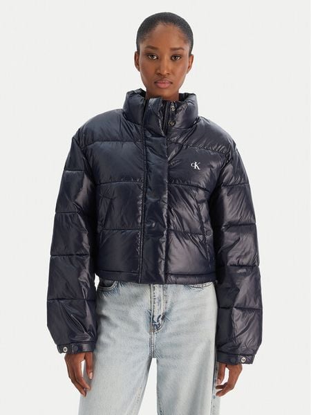 Calvin Klein Jeans Kurtka zimowa Shine Crop LV047D504G Granatowy Regular Fit. Niebieskie kurtki Calvin Klein Jeans, na zimę, l, bez wzorów, z jeansu, bez kaptura. Za 899.99 zł.