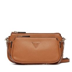 Torebka Guess. Brązowe listonoszki Guess, z aplikacjami, bez dodatków. Za 549.99 zł.