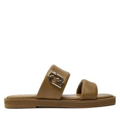 Klapki Liu Jo. Brązowe klapki Liu Jo, bez wzorów, bez obcasa, bez zapięcia. Za 479.99 zł.