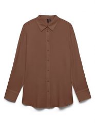 Vero Moda Koszula w kolorze jasnobrązowym rozmiar: L. Brązowe koszule Vero Moda, l, bez wzorów, bez kołnierzyka, bez ramiączek. Za 109.95 zł.