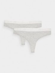 4F Bielizna stringi (2-pack) damskie - szare S. Szara stringi 4f, bez wzorów, z bawełny. W wyprzedaży za 39.99 zł.
