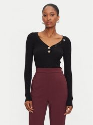 Morgan Sweter 201-MBANBI.N Czarny Slim Fit. Czarne swetry Morgan, m, bez wzorów, z wiskozy, bez ramiączek. Za 99.99 zł.